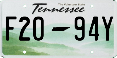 TN license plate F2094Y