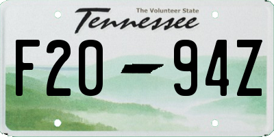 TN license plate F2094Z