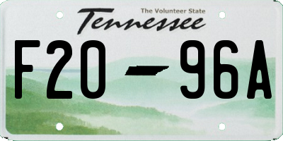 TN license plate F2096A