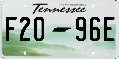 TN license plate F2096E