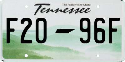 TN license plate F2096F