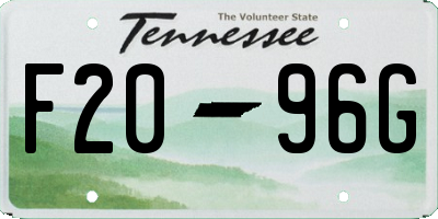 TN license plate F2096G