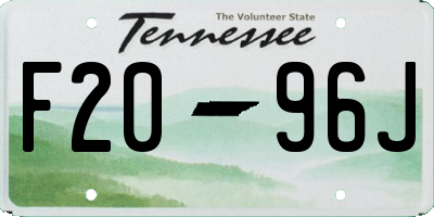 TN license plate F2096J