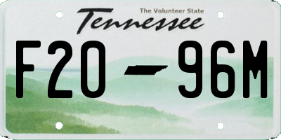 TN license plate F2096M