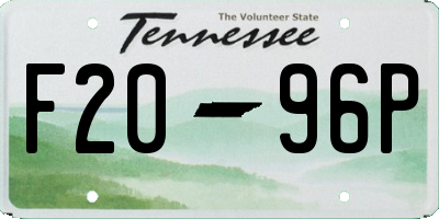 TN license plate F2096P