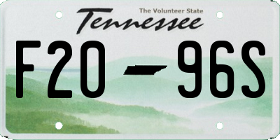 TN license plate F2096S