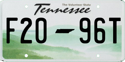 TN license plate F2096T