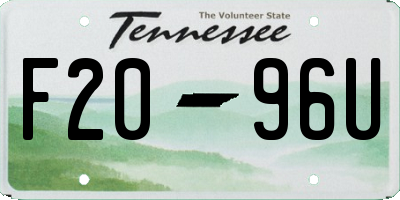 TN license plate F2096U