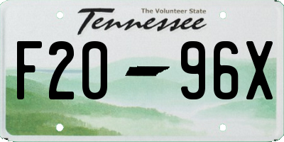 TN license plate F2096X
