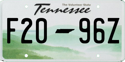 TN license plate F2096Z