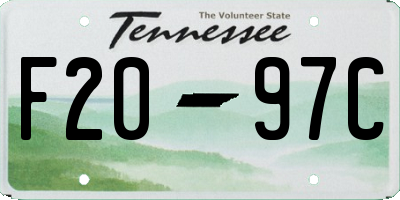 TN license plate F2097C