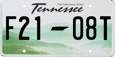 TN license plate F2108T