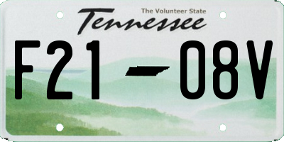 TN license plate F2108V