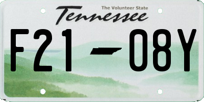 TN license plate F2108Y