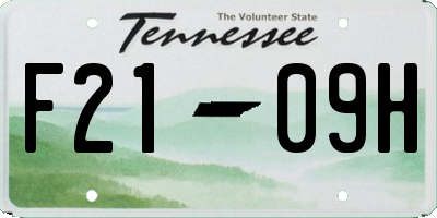 TN license plate F2109H