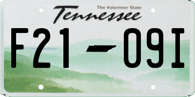 TN license plate F2109I