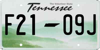 TN license plate F2109J