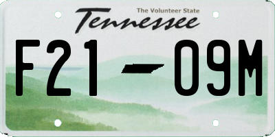 TN license plate F2109M