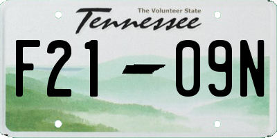TN license plate F2109N