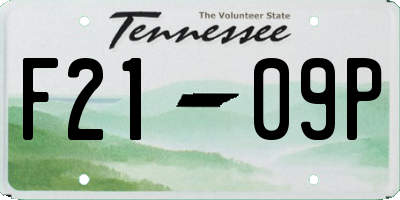 TN license plate F2109P