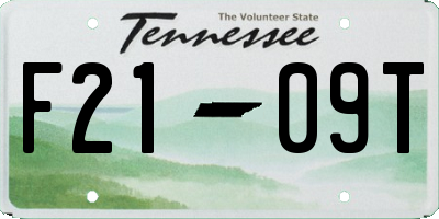 TN license plate F2109T