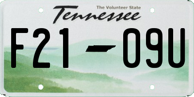 TN license plate F2109U
