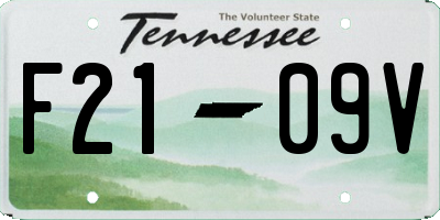 TN license plate F2109V