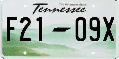 TN license plate F2109X