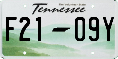 TN license plate F2109Y