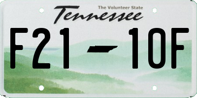 TN license plate F2110F