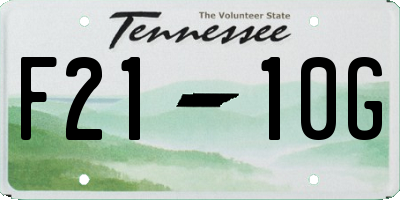 TN license plate F2110G