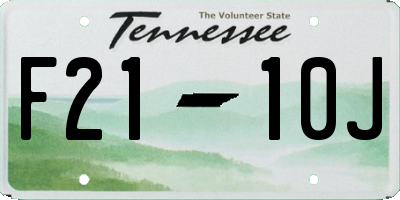 TN license plate F2110J