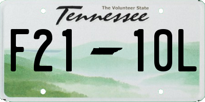 TN license plate F2110L