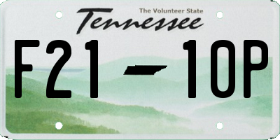 TN license plate F2110P