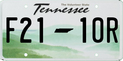 TN license plate F2110R