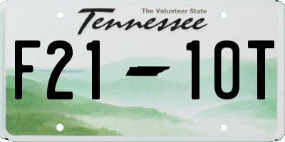 TN license plate F2110T