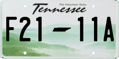 TN license plate F2111A