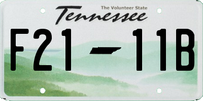 TN license plate F2111B