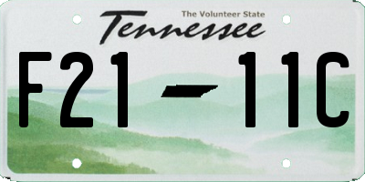 TN license plate F2111C
