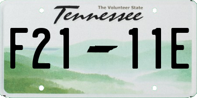 TN license plate F2111E