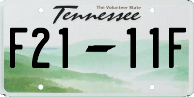TN license plate F2111F