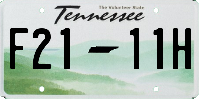 TN license plate F2111H
