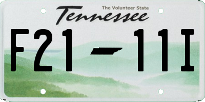 TN license plate F2111I