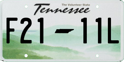 TN license plate F2111L