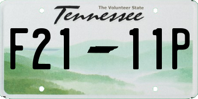 TN license plate F2111P