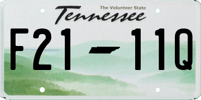 TN license plate F2111Q