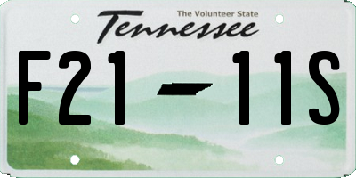 TN license plate F2111S