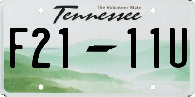 TN license plate F2111U