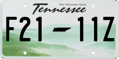 TN license plate F2111Z