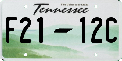 TN license plate F2112C